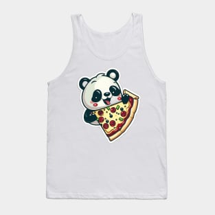 Cute Cartoon Panda Eating Pizza Funny Kawaii Tank Top